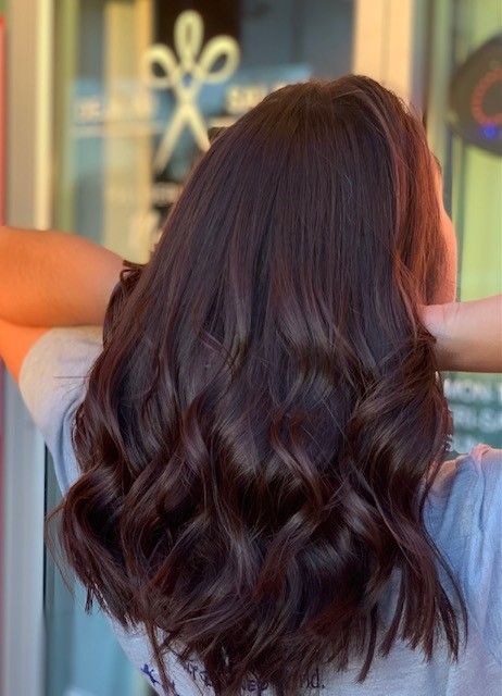 Rich burgundy brunette waves